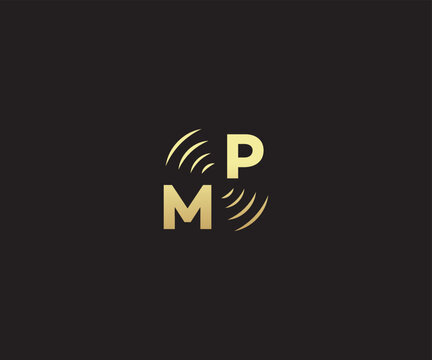 MP, PM Letter Initial Futuristic Abstract Tech Logo