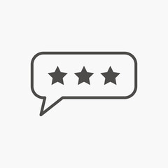 rate, feedback, stars isolated vector icon. comment, review, chat, rank, rating symbol