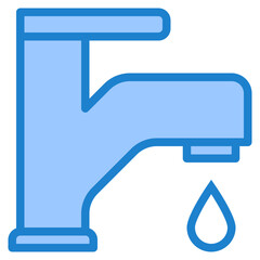 Faucet blue style icon