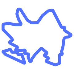 country azerbaijan map azerbijan line icon
