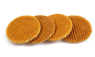 Dutch waffle isolated on white background