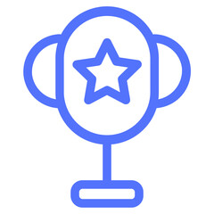 champion cup first place prize star winner line icon