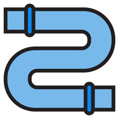 Obraz premium Pipe color line style icon
