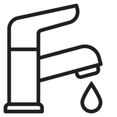 Faucet outline style icon