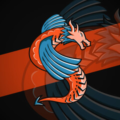 Dragon mascot illustration logo design