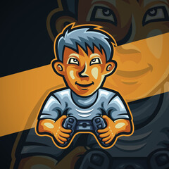 Gamer esport mascot illustration logo