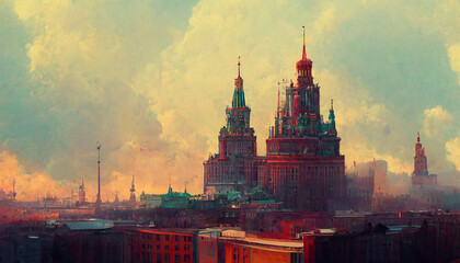 Fototapeta na wymiar Moscow City wallpapers and artwork backgrounds