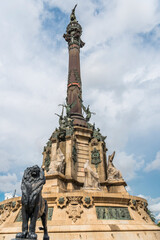 Barcelona mit der  Statue von Christopher Columbus, Spanien