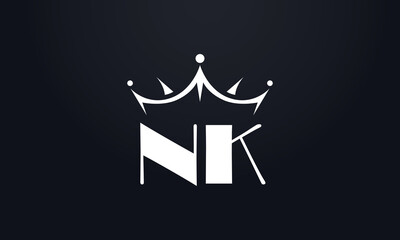 King crown logo design vector and extra bold queen symbol