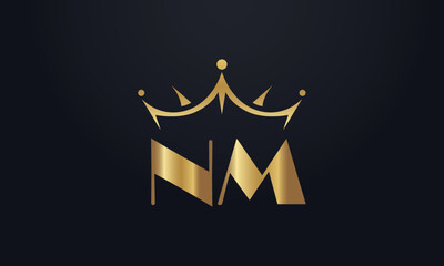 King crown logo design vector and extra bold queen symbol