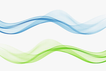 Blue and green background of transparent abstract wave. Design element for poster, brochure, website, banner, certificate.