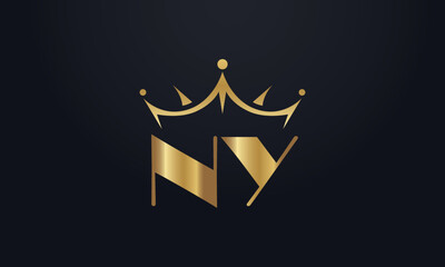 King crown logo design vector and extra bold queen symbol