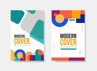Modern geometric cover background design for annual report, brochure, banner, poster and layout