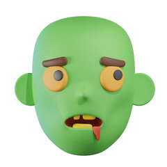 Zombie Head Halloween 3D Illustration