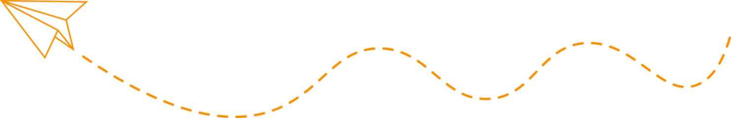 Dashed line paper airplane route