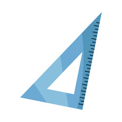 Triangle ruler for math or geometry classes vector illustration. School supplies, cartoon drawing of measuring instrument isolated on white background. Back to school, education concept