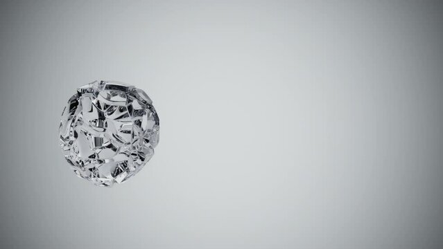 Oddly satisfying distorted glass sphere jelly-like motion. Abstract 3D looping background animation 4K, ProRes 442