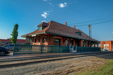 Fototapeta na wymiar Visitor Center and Train Station for the Arkansas Missouri Tourist Train, Van Buren, Arkansas