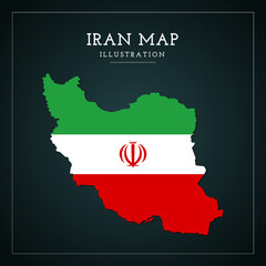 3D Iran Map Vector Illustration	