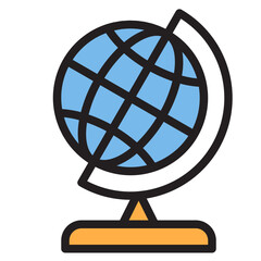 Obraz premium Globe color line style icon
