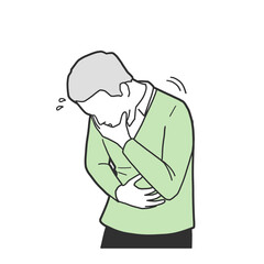 구토 할아버지 질환 증상 의학 일러스트