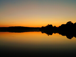sunset on the lake