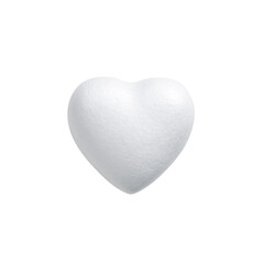 Love shape make from styrofoam board isolated on white background