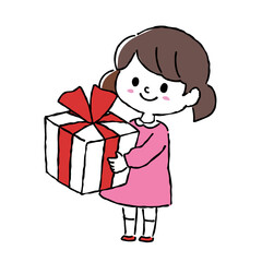 プレゼントを持つ子供