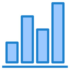 Bar chart blue style icon