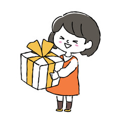 プレゼントを持つ子供