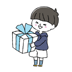 プレゼントを持つ子供