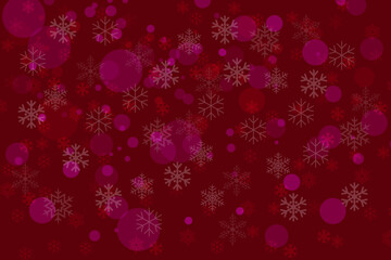 Snowflakes on red background. Merry Christmas and Happy new year design. Vector Illustration.