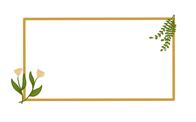 frame with aesthetic plants isolated transparent background png