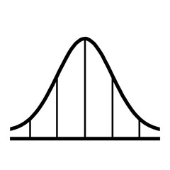 Gaussian curve, standard deviation icon vector. - obrazy, fototapety, plakaty