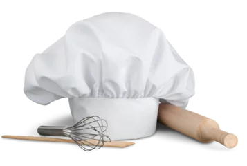 Fotobehang Chef Hat with Cooking Utensils © BillionPhotos.com