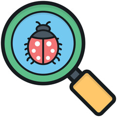 Bug Searching Vector Icon