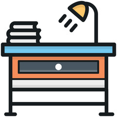 Study Desk Vector Icon