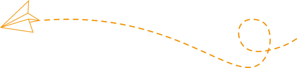 Dashed line paper airplane route 