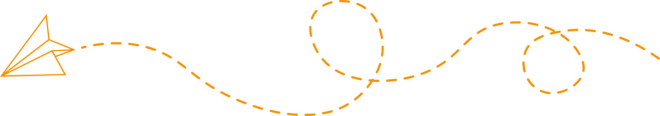 Dashed line paper airplane route 