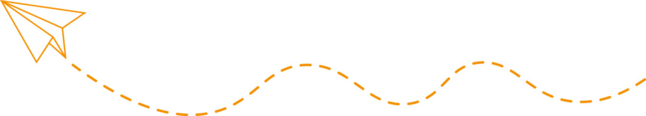 Dashed line paper airplane route 