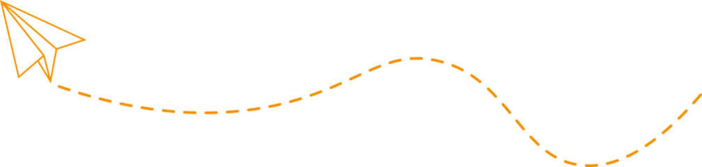 Dashed line paper airplane route 