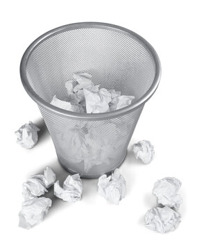 Crumpled Paper in a Waste Basket