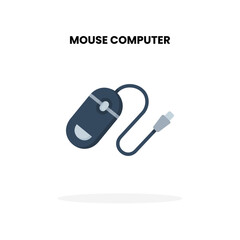 Mouse computer flat icon. Vector illustration on white background. Can used for digital product, presentation, UI and many more.