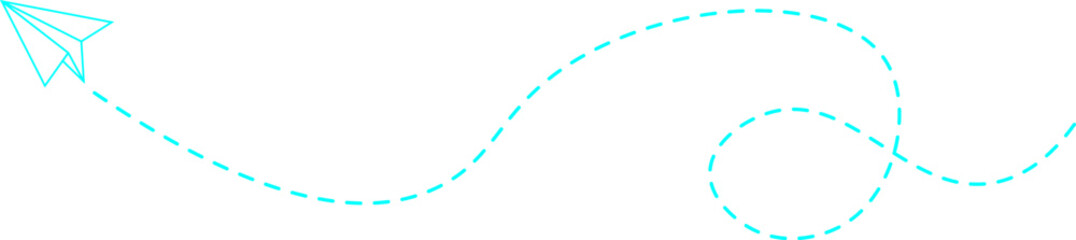 Dashed line paper airplane route 