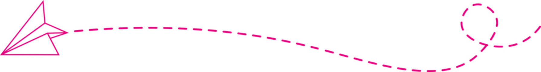 Dashed line paper airplane route 