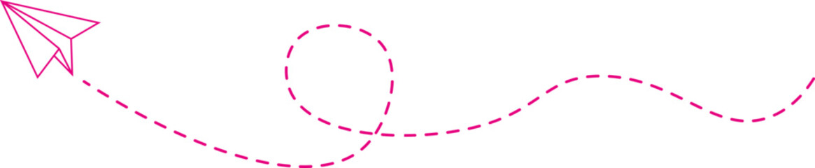 Dashed line paper airplane route 