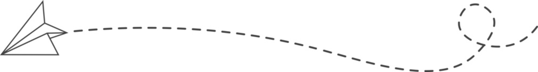 Dashed line paper airplane route 