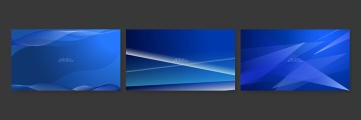 Obraz premium Set of abstract dark blue modern elegant design background