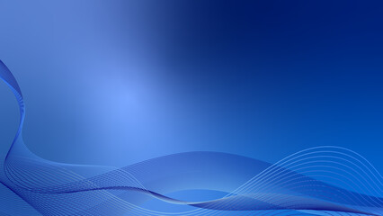 Abstract blue background with curve wave line