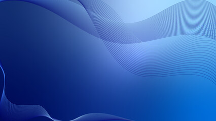 Abstract blue background with curve wave line